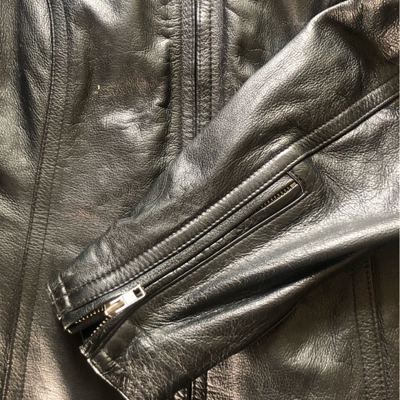 HARLEY Davidson Women’s  Black Leather Motorcycle Jacket Large - Picture 7 of 16